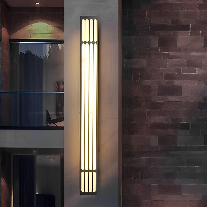 Long Strip Rectangular Outdoor Wall Lamp - Weatherproof Aluminum Sconce for Modern Home Exteriors, Patios, and Walkways