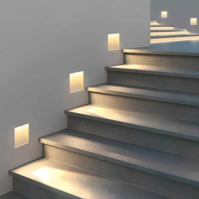 Minimalist Motion Sensor LED Recessed Wall Sconces - Stairway Step Light, Foot Light, Corner Lighting - Aluminum Housing