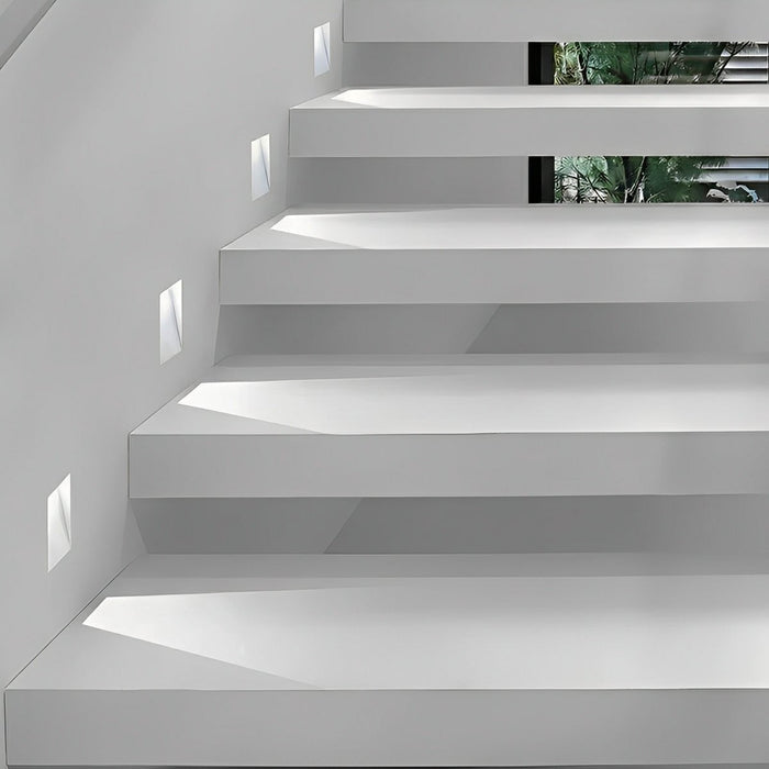 Minimalist Motion Sensor LED Recessed Wall Sconces - Stairway Step Light, Foot Light, Corner Lighting - Aluminum Housing
