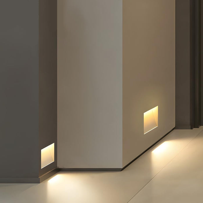 Minimalist Motion Sensor LED Recessed Wall Sconces - Stairway Step Light, Foot Light, Corner Lighting - Aluminum Housing