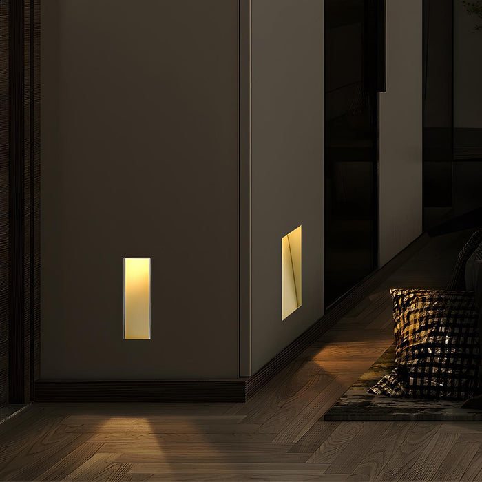 Minimalist Motion Sensor LED Recessed Wall Sconces - Stairway Step Light, Foot Light, Corner Lighting - Aluminum Housing