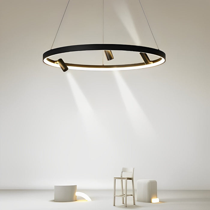 Round Spotlight Pendant Lighting - Industrial Hanging Lamp for Kitchen Island / Bar / Dining Room