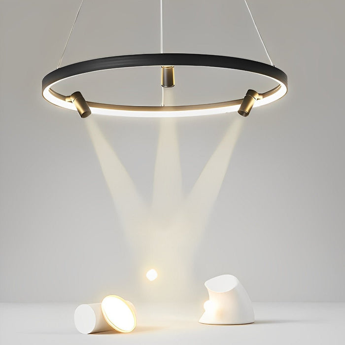 Round Spotlight Pendant Lighting - Industrial Hanging Lamp for Kitchen Island / Bar / Dining Room