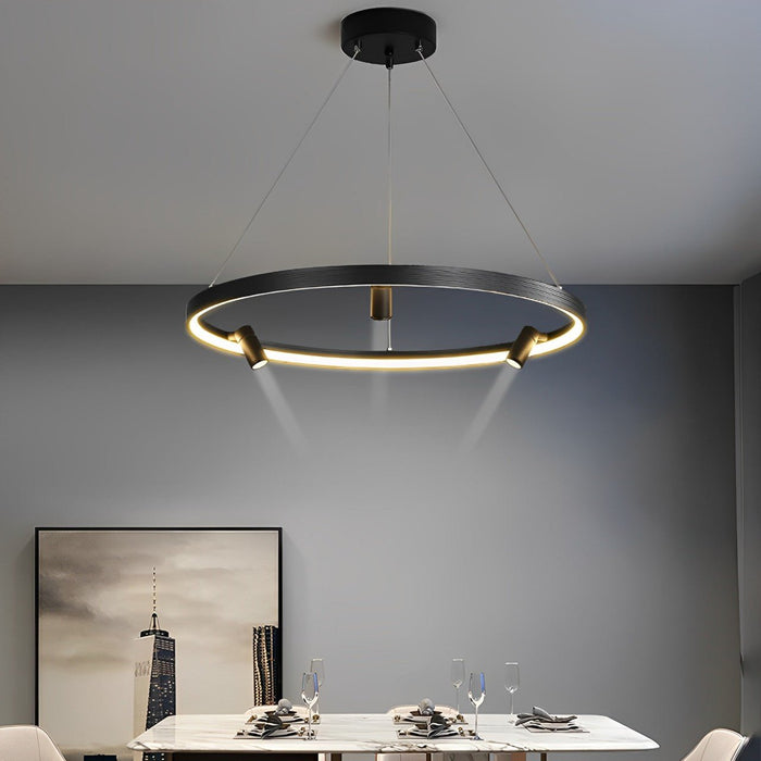 Round Spotlight Pendant Lighting - Industrial Hanging Lamp for Kitchen Island / Bar / Dining Room