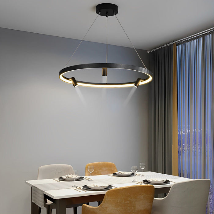 Round Spotlight Pendant Lighting - Industrial Hanging Lamp for Kitchen Island / Bar / Dining Room