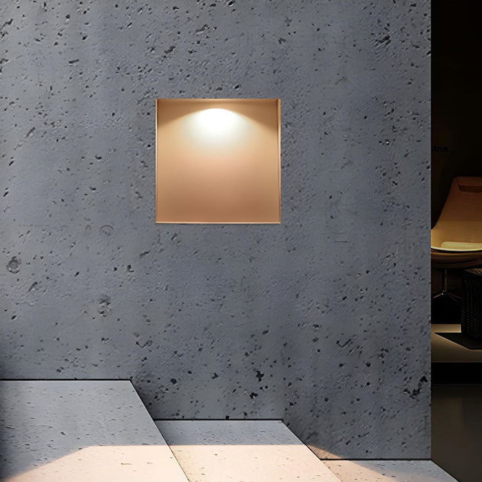 Recessed Step Light - Square LED Stairway Wall Light - Flush Mount Baseboard Lighting for Modern Homes
