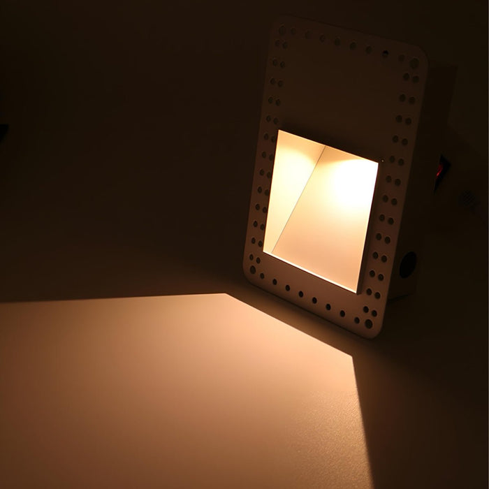 Recessed Step Light - Square LED Stairway Wall Light - Flush Mount Baseboard Lighting for Modern Homes