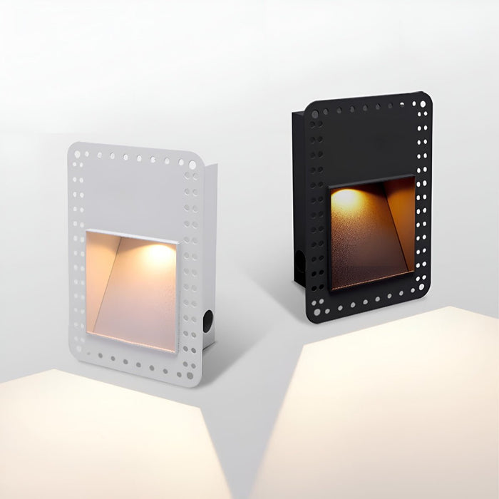 Recessed Step Light - Square LED Stairway Wall Light - Flush Mount Baseboard Lighting for Modern Homes