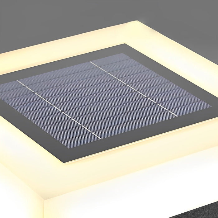 Square Solar Post Caps Light - Outdoor Deck Fence Post Lighting - Automatic LED Illumination for Gardens, Patios, Pathways