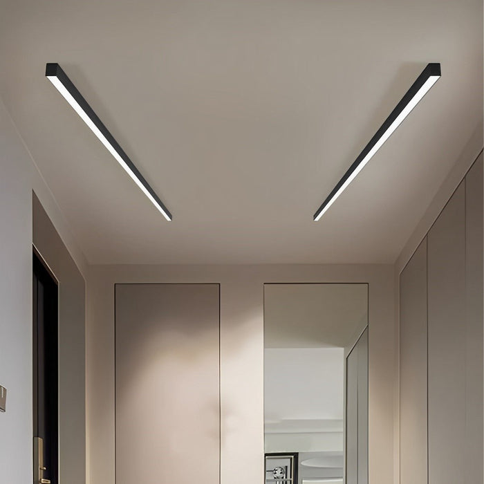 Minimalist Strip Ceiling Light - Dimmable LED, Modern Flush Mount, Remote Control