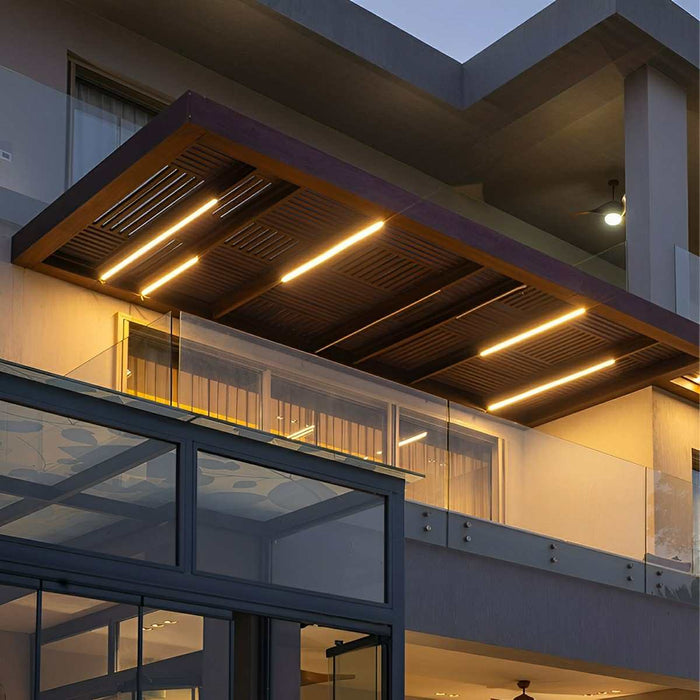 Minimalist Strip Ceiling Light - Dimmable LED, Modern Flush Mount, Remote Control