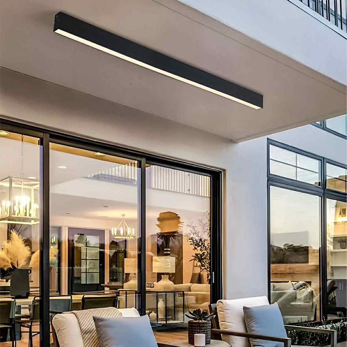 Minimalist Strip Ceiling Light - Dimmable LED, Modern Flush Mount, Remote Control