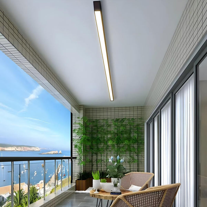 Minimalist Strip Ceiling Light - Dimmable LED, Modern Flush Mount, Remote Control