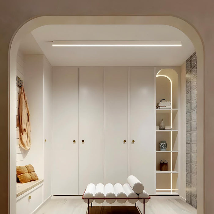 Minimalist Strip Ceiling Light - Dimmable LED, Modern Flush Mount, Remote Control