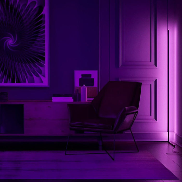 Minimalist RGB Dimming Strip LED Corner Floor Lamp with APP or Remote Control Standing Light