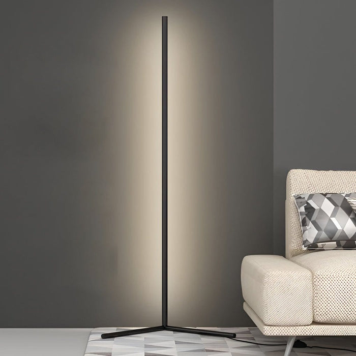 Minimalist RGB Dimming Strip LED Corner Floor Lamp with APP or Remote Control Standing Light