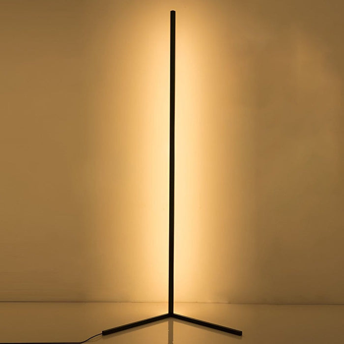 Minimalist RGB Dimming Strip LED Corner Floor Lamp with APP or Remote Control Standing Light