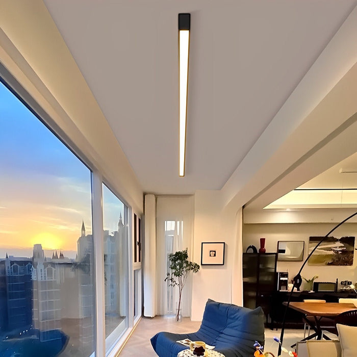 Minimalist Strip Ceiling Light - Dimmable LED, Modern Flush Mount, Remote Control