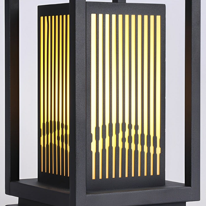 Minimalist Striped LED Post Cap Light - Modern Outdoor Lantern, Landscape Lighting