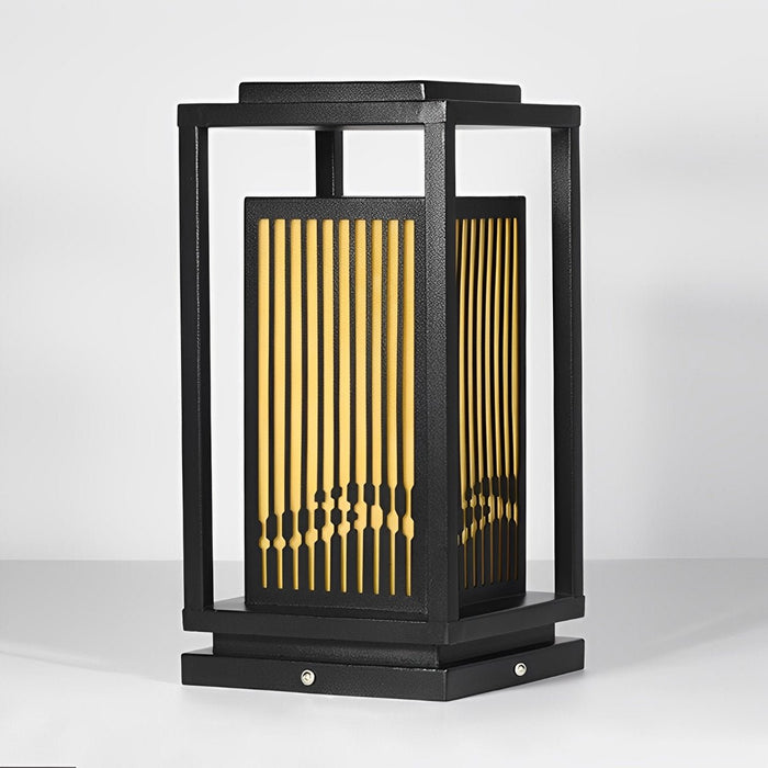 Minimalist Striped LED Post Cap Light - Modern Outdoor Lantern, Landscape Lighting