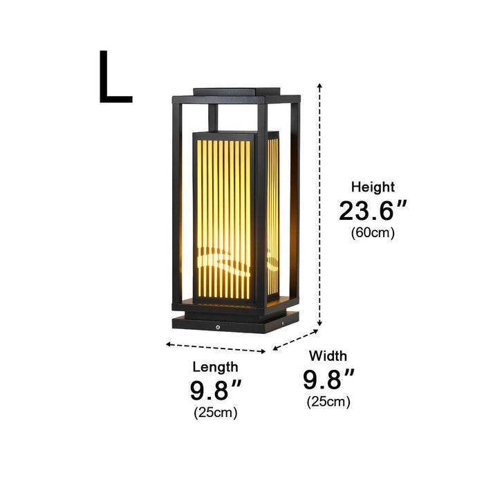Minimalist Striped LED Post Cap Light - Modern Outdoor Lantern, Landscape Lighting