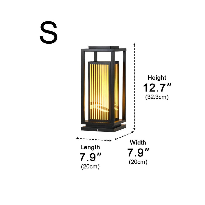 Minimalist Striped LED Post Cap Light - Modern Outdoor Lantern, Landscape Lighting