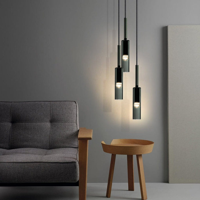 Minimalist Unique Linear Glass Chandelier for Living Room Background Wall Dining Room