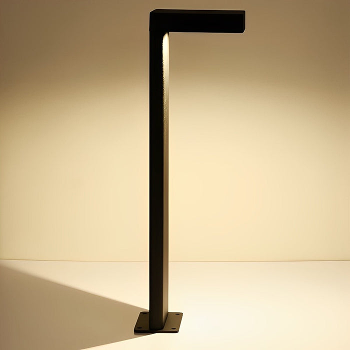 Solar Path Lights - Modern LED Bollard Lights for Garden Walkways, Black Aluminum Landscape Lighting