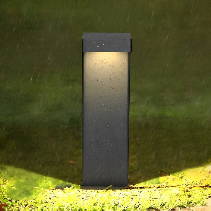 Solar Path Lights - Modern LED Bollard Lights for Garden Walkways, Black Aluminum Landscape Lighting