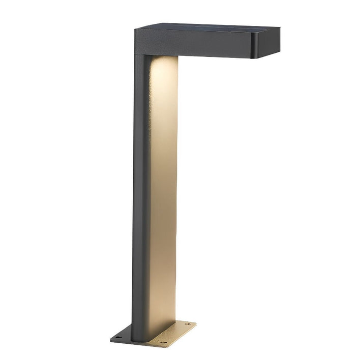 Solar Path Lights - Modern LED Bollard Lights for Garden Walkways, Black Aluminum Landscape Lighting