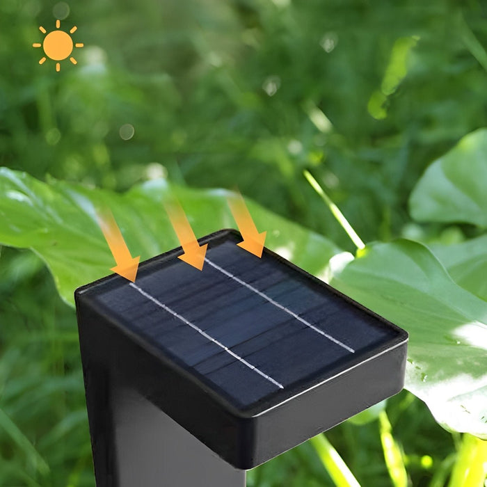 Solar Path Lights - Modern LED Bollard Lights for Garden Walkways, Black Aluminum Landscape Lighting