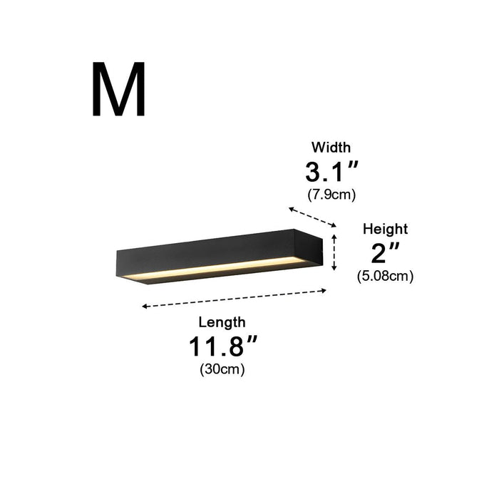 Minimalist Strip Outdoor Wall Light - Modern LED Exterior Lamp, Waterproof Black Aluminum Fixture for Porch, Patio, Entryway