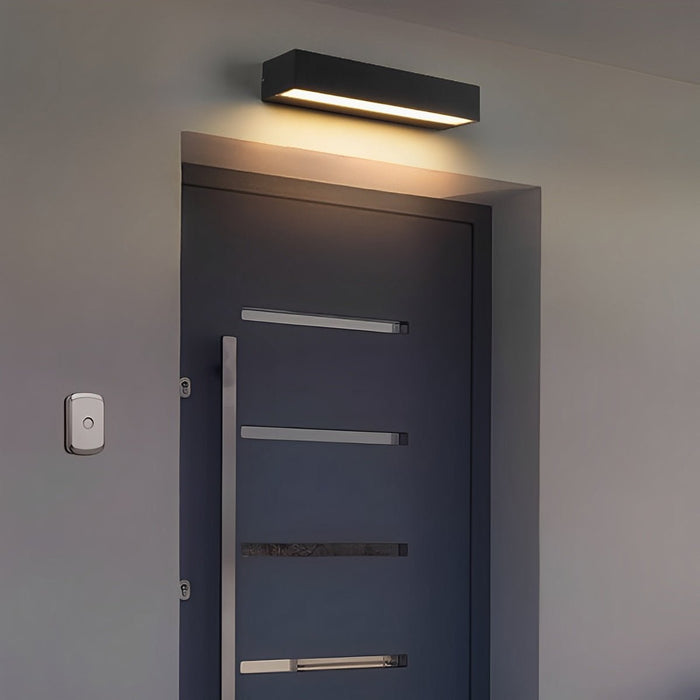 Minimalist Strip Outdoor Wall Light - Modern LED Exterior Lamp, Waterproof Black Aluminum Fixture for Porch, Patio, Entryway