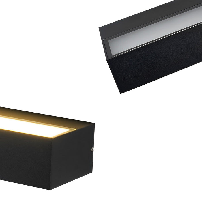 Minimalist Strip Outdoor Wall Light - Modern LED Exterior Lamp, Waterproof Black Aluminum Fixture for Porch, Patio, Entryway