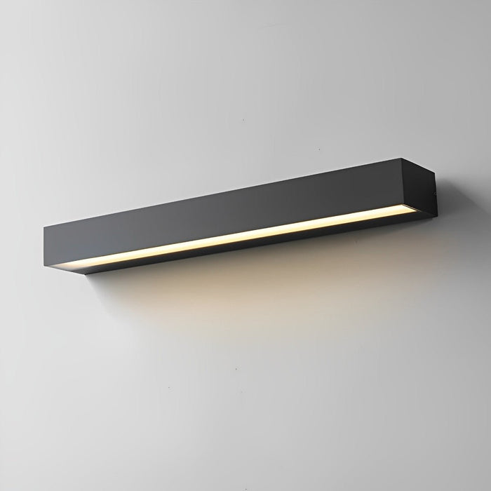 Minimalist Strip Outdoor Wall Light - Modern LED Exterior Lamp, Waterproof Black Aluminum Fixture for Porch, Patio, Entryway