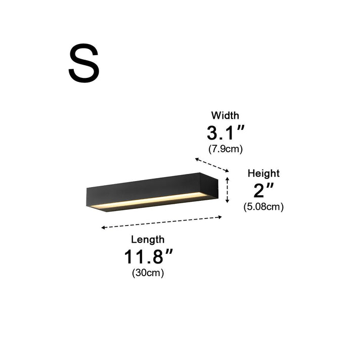 Minimalist Strip Outdoor Wall Light - Modern LED Exterior Lamp, Waterproof Black Aluminum Fixture for Porch, Patio, Entryway