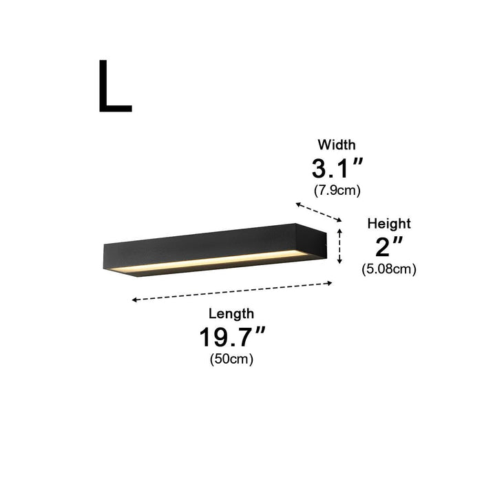 Minimalist Strip Outdoor Wall Light - Modern LED Exterior Lamp, Waterproof Black Aluminum Fixture for Porch, Patio, Entryway