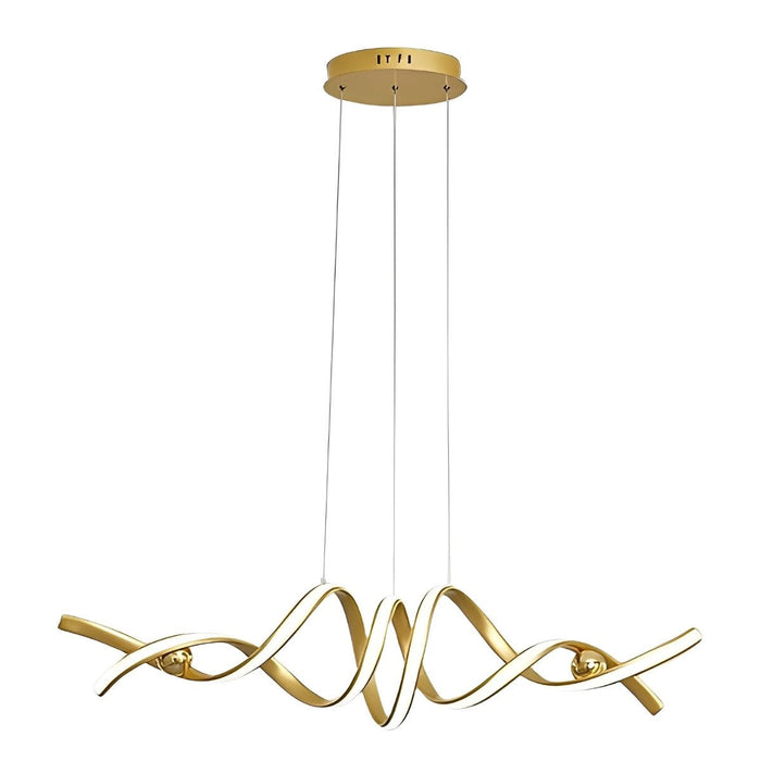 Wave-Strip Twisted Creative Pendant Light - Modern Sinuous Ribbon Design for Contemporary Homes