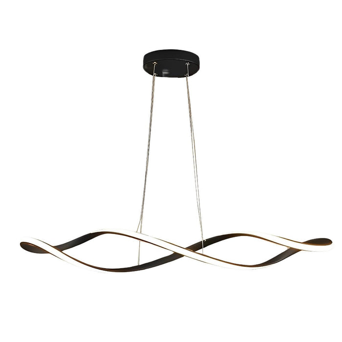 Creative Waves Chandelier - Modern Sculptural Ceiling Light with Electroplated Finish for Dining Room / Living Room