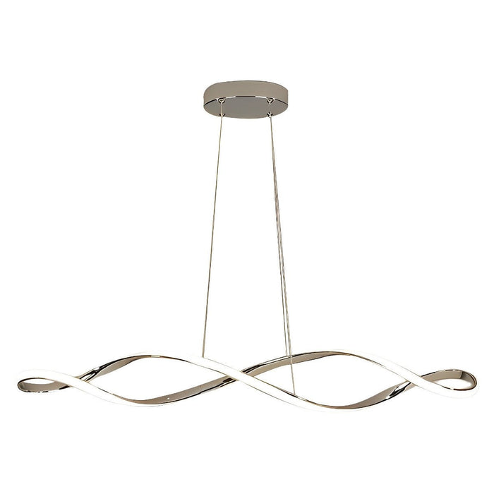 Creative Waves Chandelier - Modern Sculptural Ceiling Light with Electroplated Finish for Dining Room / Living Room