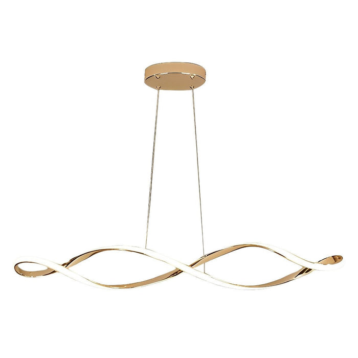 Creative Waves Chandelier - Modern Sculptural Ceiling Light with Electroplated Finish for Dining Room / Living Room