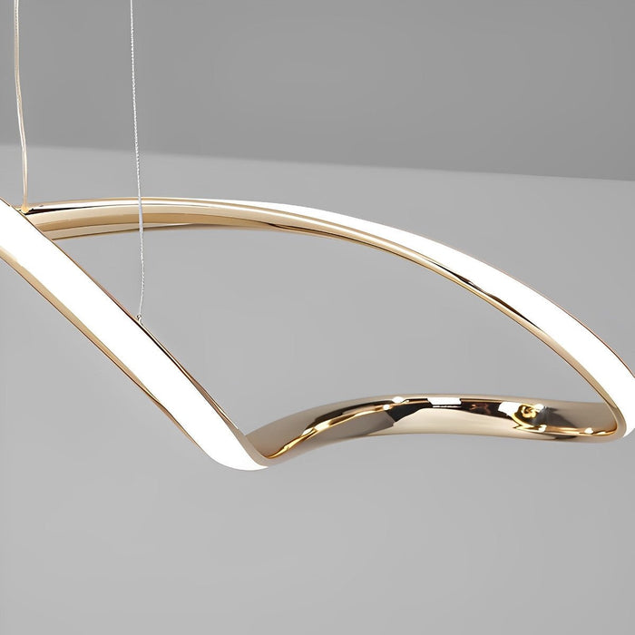 Creative Waves Chandelier - Modern Sculptural Ceiling Light with Electroplated Finish for Dining Room / Living Room