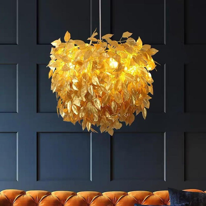 Modern Scandinavian Fabric Pendant Lightâ€?White & Gold. LED. Dimmable. 24''