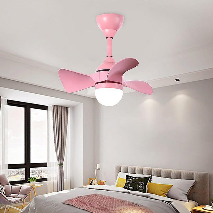 Dimmable LED Nordic Flush Mount Ceiling Fan Light with Remote Control