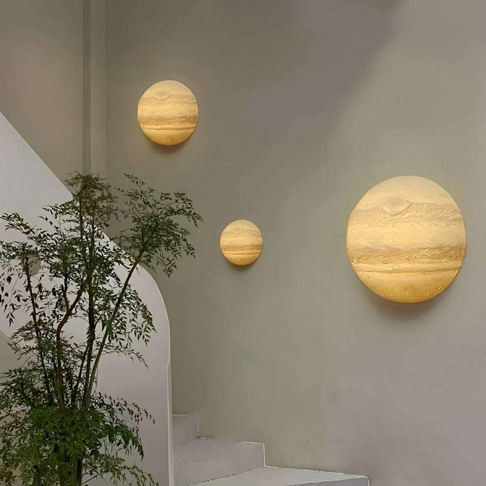 3D Moon Jupiter Planet LED Wall Sconce - Indoor Wall Light, Ceiling Light - Bedroom, Living Room Decor
