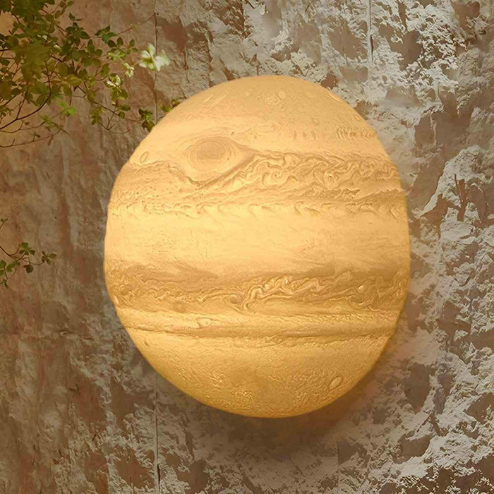 3D Moon Jupiter Planet LED Wall Sconce - Indoor Wall Light, Ceiling Light - Bedroom, Living Room Decor