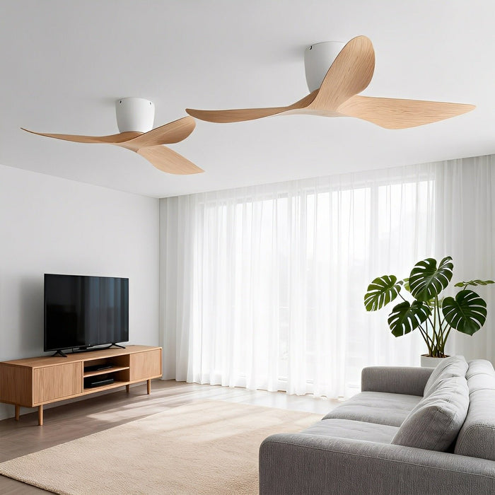 Modern 6-Speed DC Motor Ceiling Fan - Reversible Airflow, Quiet Operation, Remote Control, Minimalist Design
