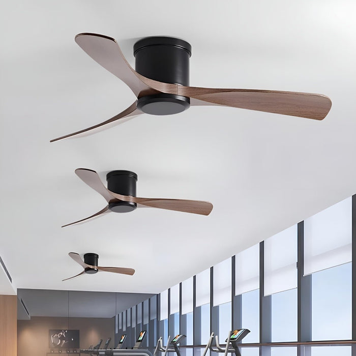 Modern 6-Speed Ceiling Fan - 3 Imitation Wood Blades, Reversible Airflow, DC Motor