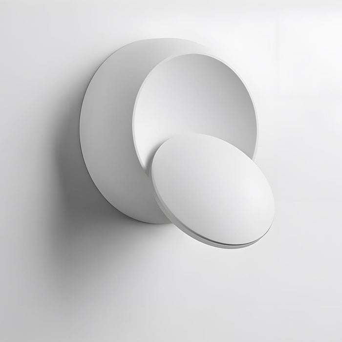 Modern Adjustable Moon Eclipse Creative LED Wall Sconce - Rotatable Disc Design, Dimmable Light, Iron Fixture