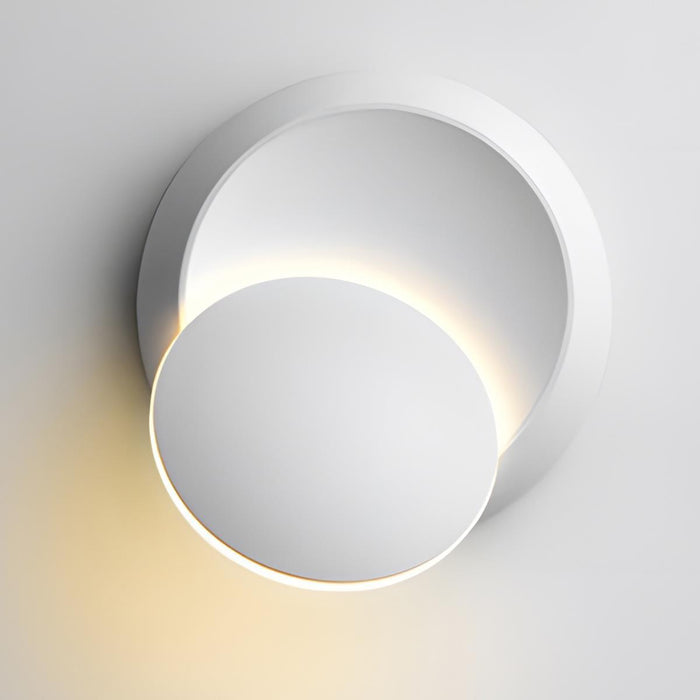 Modern Adjustable Moon Eclipse Creative LED Wall Sconce - Rotatable Disc Design, Dimmable Light, Iron Fixture